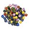 Handmade Lampwork Beads, Bumpy Cube, Mixed Color, 12.5~13x12.5~13x10mm, Hole: 1.4mm