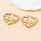 Alloy Hoop Earrings, Heart, Golden, Leo, 60x53mm