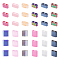 12 Style Glass Seed Beads, 2-Hole, Rectangle, Matte Opaque Colours AB & Opaque Lustered, Mixed Color, 4.5~5.5x2x2~2.5mm Hole: 0.5~0.8mm, 5x5x1.9mm, Hole: 0.8, 300pcs/box