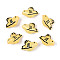 Handmade Lampwork Enamel Beads, Bird, Champagne Yellow, 14~14.8x20~20.3x9~9.8mm, Hole: 0.8~0.9mm