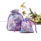 Cotton and Linen Packing Pouches, Drawstring Bags, Rectangle, Lilac, 10x8cm