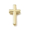 Easter Brass Beads, Cross, Rack Plating, Long-Lasting Plated, Cadmium Free & Lead Free, Real 18K Gold Plated, 23.5x13x3.5mm, Hole: 1.6mm