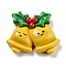 Christmas Theme Resin Cabochons, Gold Christmas Bell, 36.5x44x12mm