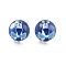 Transparent Glass Enamel Beads, Hand Drawn Beads, Round with Windmill, Royal Blue, 12.5mm, Hole: 1.8mm
