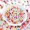 Opaque Baking Paint Glass Beads, Round, Mixed Color, 5.5x4.5~5mm, Hole: 1mm, about 2500pcs/pound