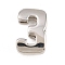 Number 3 Brass Beads, Long-Lasting Plated, Rack Plating, Lead Free & Cadmium Free, Platinum, 14x9x5mm, Hole: 11x3mm