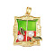 Brass Enamel Pendants, with Imitation Pearls, Rectangle with Leaf Charms, Rack Plating, Lasting Plated, Cadmium Free & Lead Free, Colorful, 25.5x21x5.5mm, Hole: 4x2.5mm