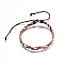 Adjustable Braided Leather Cord Bracelets, Colorful, 2-1/2 inch(66mm)