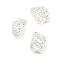 Brass Beads, Textured, Nuggets, Silver, 7x5x4.5mm, Hole: 1.4mm