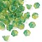 Transparent Glass Beads Caps, with Glitter Powder, Lime, 12x8mm, Hole: 1.4mm, 1250pcs/1000g