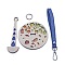 Portable Wood Wrist Yarn Holder, with Imitation Leather Strap, Royal Blue, 100x150mm