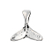 Tibetan Style Alloy Charms, Whale Tail Shape, Cadmium Free & Nickel Free & Lead Free, Antique Silver, 16x16x1.5mm, Hole: 3x8mm, about 1250pcs/1000g