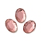 Glass Rhinestone Cabochons, Flat Back & Back Plated, Faceted, Oval, Padparadscha, 14x10x3.5mm