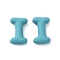 Spray Painted Alloy Pendants, Rubberized Style, Green, Letter I, 20x12x6mm, Hole: 1.5mm