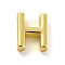 Brass Pendants, Real 18K Gold Plated, Letter H, 8.5x7x3mm, Hole: 1.2mm