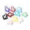 Baking Paint Glass Enamel Beads, Hand Drawn Beads, Cross, Mixed Color, 14.5x11.5x4mm, Hole: 1mm
