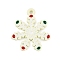 Christmas Theme Spray Painted Alloy Enamel Pendants, Snowflake, 22.5x20x1.5mm, Hole: 1.8mm