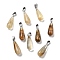 Synthetic Watermelon Stone Glass Pendants, with Stainless Steel Snap On Bails, Drop, 28~30x10~12mm, Hole: 6x4mm
