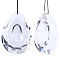 Transparent Glass Pendants, with 304 Stainless Steel Split Rings, for Chandelier Crystal Hanging Pendants, Clear, Teardrop, 74.5x51.5x23mm, Hole: 1.8mm