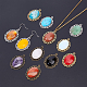CHGCRAFT 24Pcs 3 Colors Oval Pendant Trays with Stone Cabochon Bezel Pendant Trays for Crafting DIY Jewelry Making DIY-CA0003-40-4