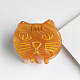 かわいい猫の形のヘアクリップ  女の子用PVCプラスチックポニーテールヘアクリップ  オレンジ  28x30x30mm WG62904-02-1