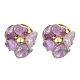 Natural Mixed Gemstone Chips Beaded Flower Stud Earrings EJEW-JE05282-2