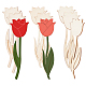 Nbeads 60 個 3 スタイルの未完成の木製シート  木の花の切り抜き  バラの形  バレンタインデーのために  トウモロコシの穂の黄色  15.1~15.5x4.7~4.95x0.25cm  20個/スタイル DIY-NB0008-47-1