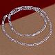 Popular Silver Color Plated Brass Figaro Chain Necklaces For Men NJEW-BB12714-26-1