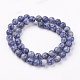 Brins de perles de jaspe de tache bleue naturelle X-G-R193-15-8mm-2