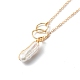 Collana con pendente di perle barocche naturali NJEW-JN03599-03-6