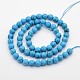 Dyed Faceted Round Synthetic Turquoise Beads Strands G-E302-075-6mm-2
