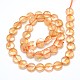 Rotonda e piatta fili di perline naturale citrino G-O099-06-A-3