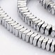 Faceted Square Silver Plated Non-magnetic Synthetic Hematite Beads Strands G-P061-39A-1