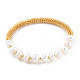 Bracelet manchette en perles de culture d'eau douce naturelles BJEW-T021-02G-2
