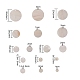 Ciondoli piatti rotondi naturali di conchiglie di mare SSHEL-CJ0001-05-2