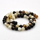 Natural Black Striped Agate/Banded Agate Round Beads Strands G-N0120-51-6mm-2