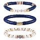 Perles d'amour empilant des bracelets extensibles pour femmes BJEW-SZ0001-93-1