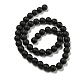 Frosted Natural Black Agate Round Beads Strands G-N0151-11-8mm-5