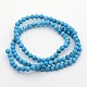 Dyed Synthetic Turquoise Round Bead Strands G-M222-4mm-01-3