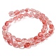 Chapelets de perles en verre de quartz de cerise G-M420-D07-01-3