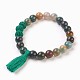 Natural Gemstone Beads Stretch Charm Bracelets BJEW-JB03728-2