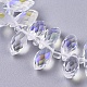 Glas facettierte Tropfen Perlen Stränge galvanisieren X-EGLA-D014-38-3