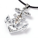 Alloy Helm Pendant Necklaces for Women X-NJEW-L401-37P-2