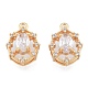 Brass Micro Pave Clear Cubic Zirconia Charms KK-N216-562LG-2