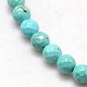1 Strand Natural Howlite Faceted Round Beads Strands X-TURQ-L017-8mm-02B-2