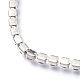 Adjustable 304 Stainless Steel Rhinestone Strass Chains Slider Bracelets BJEW-B008-01F-4