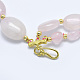 Natural Rose Quartz Beads Multi-strand Bracelets BJEW-I258-C-2