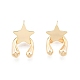 Brass Meteor Star Stud Earrings for Women EJEW-G322-11G-1