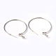 Platinum Color Brass Hoop Earrings X-EC108-3NF-2