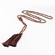 Adjustable Glass Beaded Lariat Necklaces X-NJEW-E077-A07-1